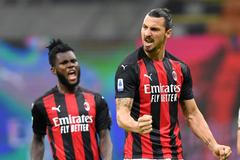 fotbal, italská liga, Serie A - AC Milán v AS Řím, Zlatan Ibrahimovic