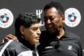 FILE PHOTO: Football legends Pele and Diego Maradona attend an advertising soccer event on the eve of the opening of the UEFA 2016 European Championship in Paris
