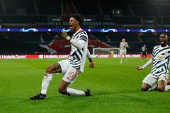 Radost Manchester United, základní skupina Ligy mistrů 2020/2021 proti PSG, Marcus Rashford