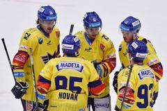Radost hokejistů Českých Budějovic v extralize