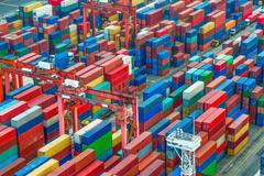 obchod, kontejner, přístav, překladiště, ilustrační