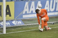 Utkání 12. kola první fotbalové ligy: Slovan Liberec - SFC Opava, 16. prosince 2020 v Liberci. Brankář Opavy Mikuláš Kubný inkasuje gól.