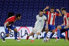 fotbal, kvalifikace MS 2022,  Argentina - Paraguay, Lionel Messi