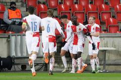 Slávisté slaví v zápase Evropské ligy Slavia - Beer Ševa