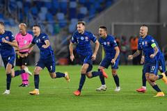 fotbal, kvalifikace Euro 2020 play off - Slovensko - Irsko radost Slovenska