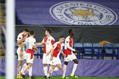 Slávisté slaví gól v odvetě  2. kola  Evropské ligy Leicester  - Slavia