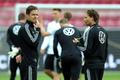 Marcus Sorg a Oliver Bierhoff na tréninku německého národního týmu