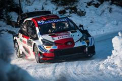 Sébastien Ogier (Toyota) na trati Rallye Monte Carlo 2021