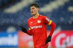 10. kolo německé fotbalové bundesligy 2020/21, Schalke - Leverkusen: Patrik Schick slaví svůj gól v dresu Bayeru