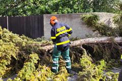 hasiči vítr ilustrační