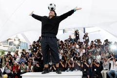 FILE PHOTO: Argentine great Diego Maradona balances a ball on his head during an event at the 61st Cannes Film Festival on the French Riviera