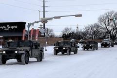 Texas, mráz, zima, USA.