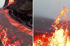 Dron prolétl nad lávou, ta ho málem seškvařila. Video nadšeně sdílejí tisíce lidí