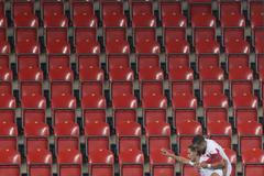 fotbal, Evropská liga 2020/2021, Slavia Praha - Nice, Jan Kuchta, radost