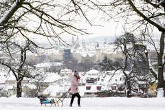 zima-praha-sníh-počasí-závěje