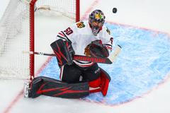 NHL: Stanley Cup Playoffs-Chicago Blackhawks at Vegas Golden Knights, Corey Crawford