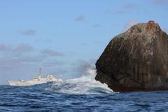 Rockall, loď, moře, ostrov, skála, irsko, skotsko