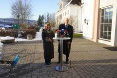 Norský král na místě sesuvu