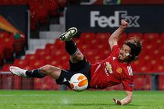 fotbal, Evropská liga 2020/2021, semifinále, Manchester United - AS Řím, Edinson Cavani