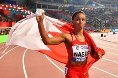 FILE PHOTO: Bahrain's Salwa Eid Naser reacts after winning 400 metres gold at the 2019 World Athletics Championships