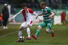 Lukáš Masopust v zápase 21. kola FL Bohemians - Slavia Praha