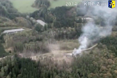 Letecké záběry výbuchu muničního skladu ve Vrběticích