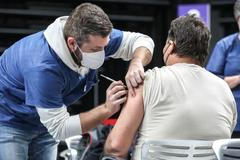 Velkokapacitní očkovací centrum v O2 universum, Národní očkovací centrum proti covid-19, koronavirus, očkování