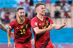 Belgie - Portugalsko, Euro 2021, osmifinále (Eden Hazard, Thorgan Hazard)