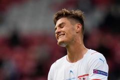 Patrik Schick v zápase Chorvatsko - Česko na ME 2020