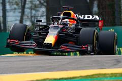Max Verstappen v Red Bullu ve Velké ceně Emilia Romagny