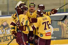 Radost hokejistů Jihlavy v semifinále play off první ligy 2020/21