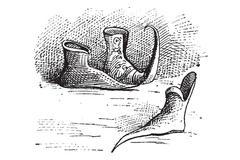 Středověké boty, ilustrační grafika