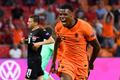 fotbal, ME, Euro 2020, Nizozemsko - Rakousko, Denzel Dumfries slaví gól na 2:0