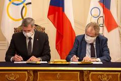 Jiří Kejval, Miloš Zeman, podpis české přihlášky na ZOH 2022
