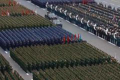 Vojenská přehlídka na Rudém náměstí u příležitosti 76. výročí konce druhé světové války