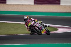 Filip Salač na Hondě při VC Dauhá třídy Moto3 (2021)