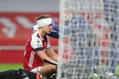 Střet Davida Luize s Raúlem Jimenézem, Arsenal - Wolverhampton