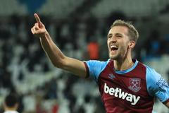 11. kolo anglické Premier League, West Ham - Manchester United: Tomáš Souček slaví svůj gól na 1:0