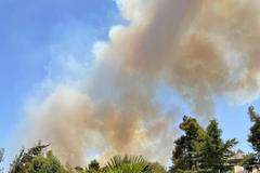 Požár, Atény, Athény, Řecko.