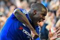 Kurt Zouma celebrates after scoring the first goal for Chelsea