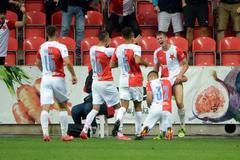 Daniel Samek, první gól v lize, Slavia Praha - Baník Ostrava