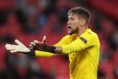 Tomáš Vaclík v zápase Česko - Anglie na ME 2020