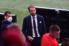 Gareth Southgate v zápase Česko - Anglie na ME 2020