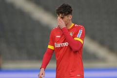 fotbal, německá liga 2020/2021, Bundesliga, Hertha Berlín v Bayer Leverkusen, Patrik Schick