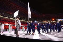 Mezinárodní uprchlický tým na olympijských hrách v Tokiu.