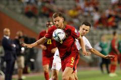 Jan Vertonghen v zápase skupiny E kvalifikace MS Belgie - Česko