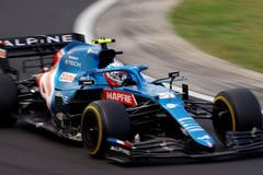 Esteban Ocon z Alpine ve Velké ceně Maďarska 2021