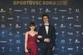 Adam Ondra s přítelkyní Ivou na Sportovci roku 2019