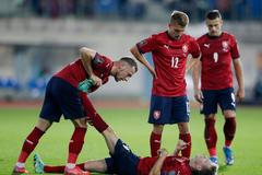 Zraněný Jakub Jankto v zápase skupiny E kvalifikace MS Česko - Bělorusko
