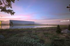 Northvolt továrna na bateriové články ve Švédsku (render)